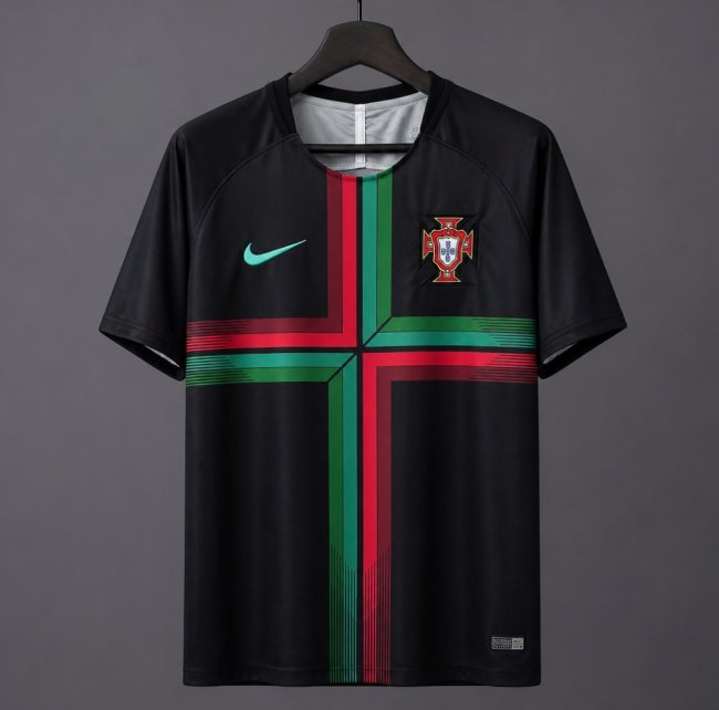 Retro 2018 Portugal Iconic Black Pre-Match Training Jersey