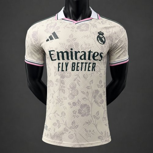 Player Version 26/27 Real Madrid Cream with Floral Pattern Special Edition Jersey