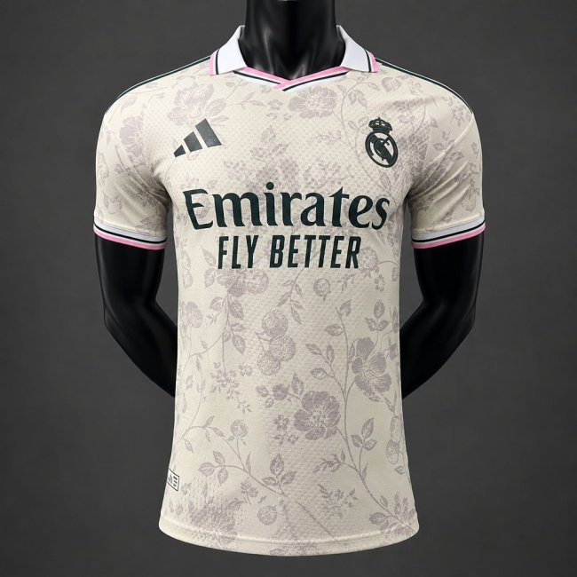 Player Version 26/27 Real Madrid Cream with Floral Pattern Special Edition Jersey