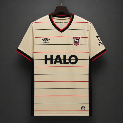 26/27 Ipswich Town Cream with Black & Red Stripes Away Jersey