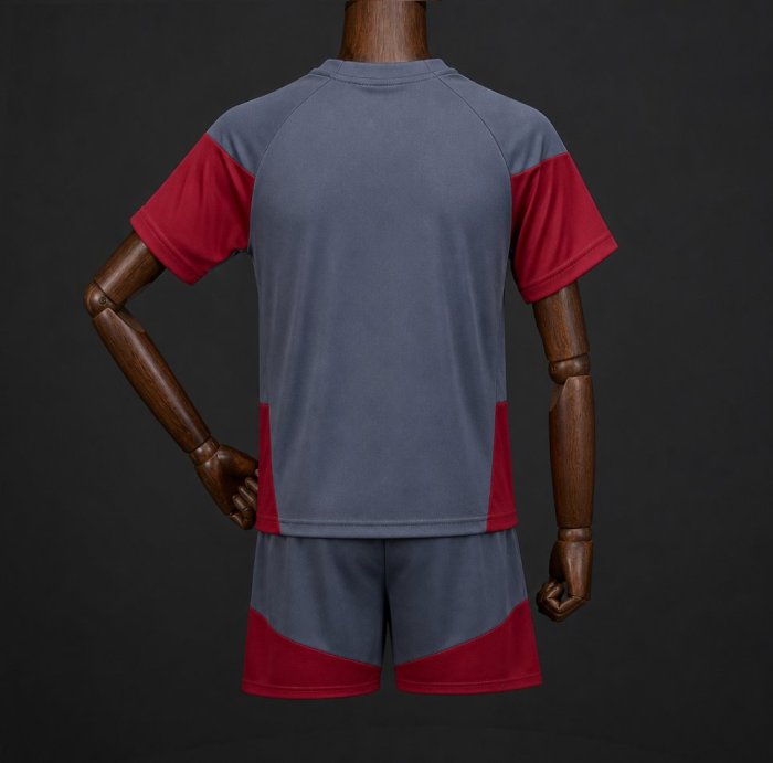 26/27 Kids Aston Villa Grey & Claret Training Kit Jersey