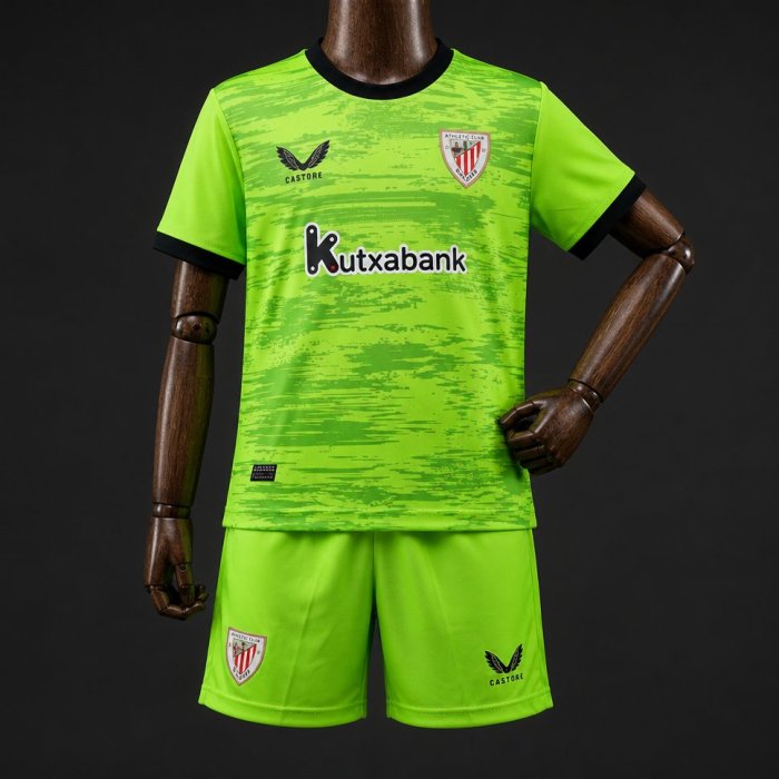 26/27 Kids Athletic Club Bilbao Goalkeeper Away  Light Green Jersey
