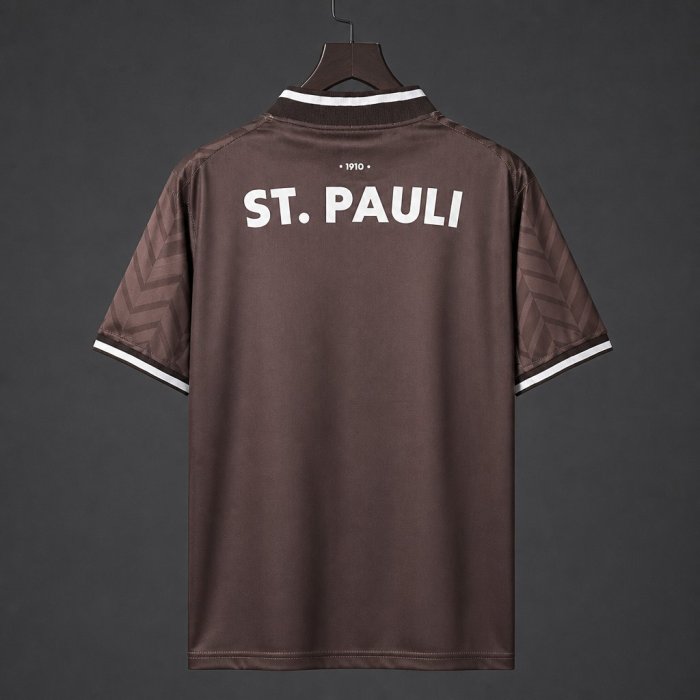 26/27 FC St. Pauli Brown with Chevron Pattern Home Jersey
