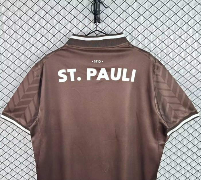 26/27 FC St. Pauli Brown with Chevron Pattern Home Jersey