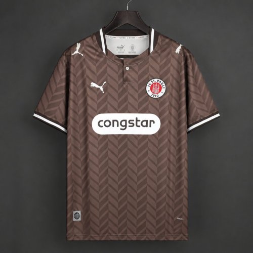26/27 FC St. Pauli Brown with Chevron Pattern Home Jersey