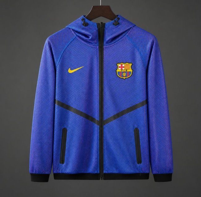 26/27 Barcelona Lightweight Breathable Mesh Windbreaker Blue Jacket