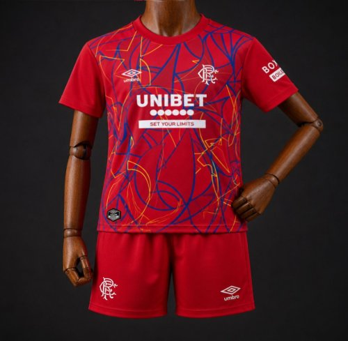26/27 Kids Glasgow Rangers Red Goalkeeper Jersey