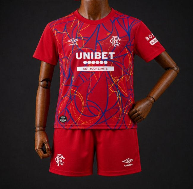 26/27 Kids Glasgow Rangers Red Goalkeeper Jersey