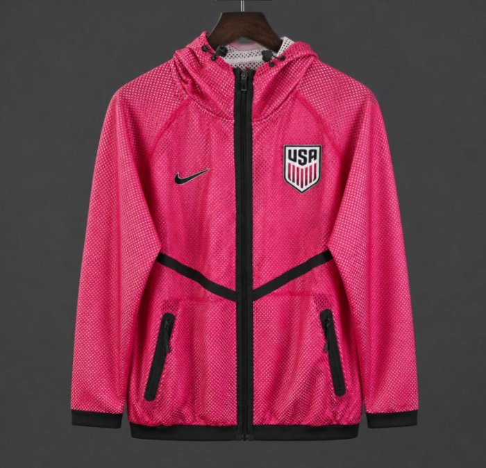 2026 USA Lightweight Breathable Mesh Windbreaker Pink Jacket