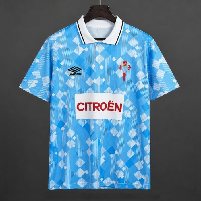 Retro 95/96 Celta de Vigo Light Blue with Diamond Pattern Home Jersey
