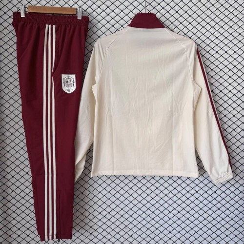 26/27 Spain Cream & Burgundy Retro Training Tracksuit