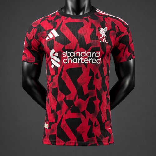 Player Version 26/27 Liverpool Red & Black Geometric Pattern Pre-Match Training Jersey
