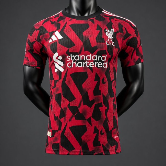 Player Version 26/27 Liverpool Red & Black Geometric Pattern Pre-Match Training Jersey