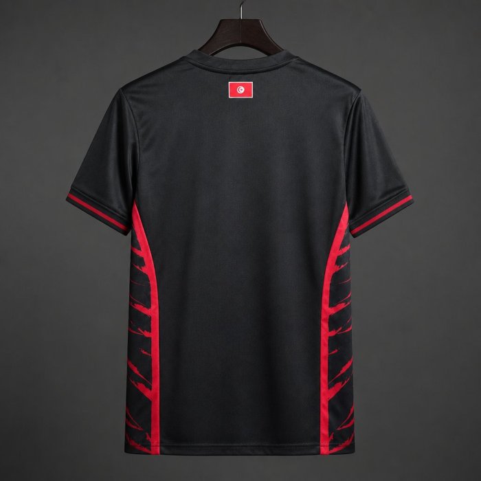 2026 Tunisia Black with Red Graphic Away Jersey