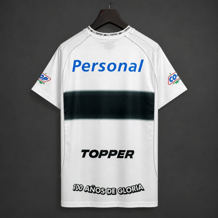 Retro 2002 Club Olimpia White with Dark Green Band Centenary Home Jersey