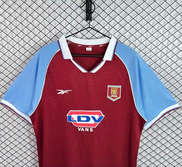 Retro 08/09  Aston Villa Claret & Sky Blue Home Jersey