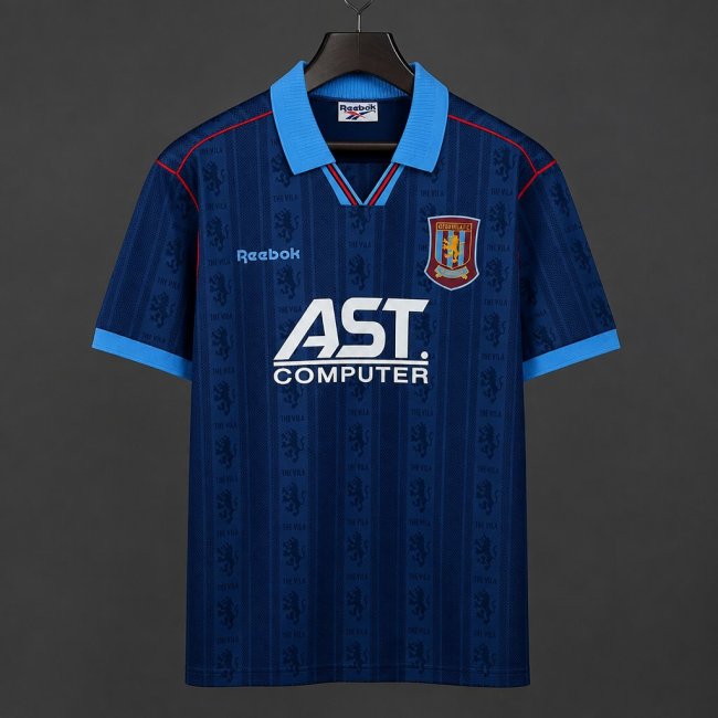 Retro 95/96 Aston Villa Navy Blue with Lion Pattern Third Jersey