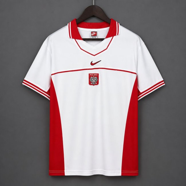 Retro 98/00 Poland White & Red Home Jersey