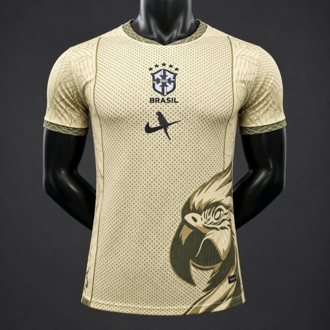 Player Version 2026 Brazil Gold with Parrot Graphic Special Edition Jersey
