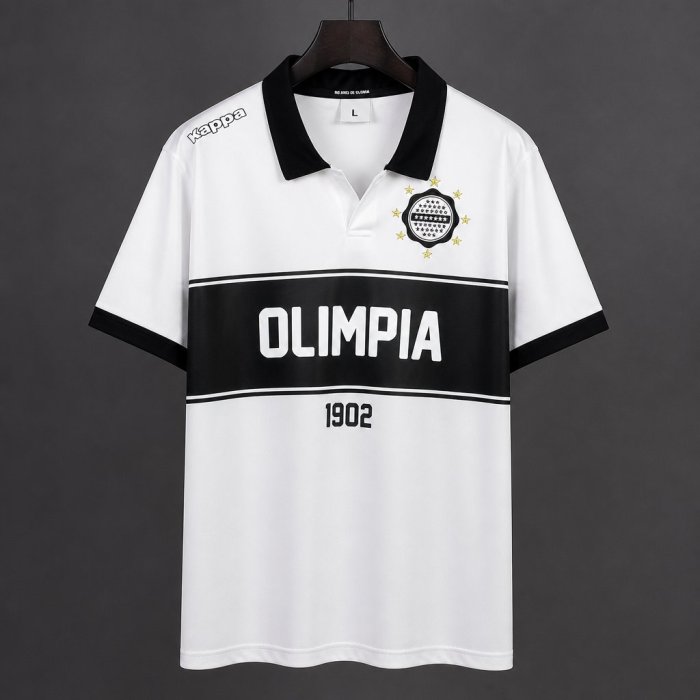 Retro 1902 Club Olimpia White with Black Band Special Edition Jersey