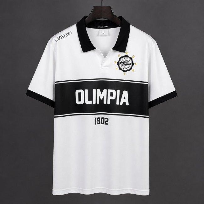 Retro 1902 Club Olimpia White with Black Band Special Edition Jersey
