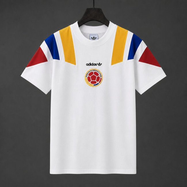 2026 Colombia White EQT Tricolor Casual Retro T-Shirt