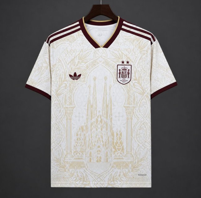 2026 Spain White Gold Literature Graphic Special Jersey