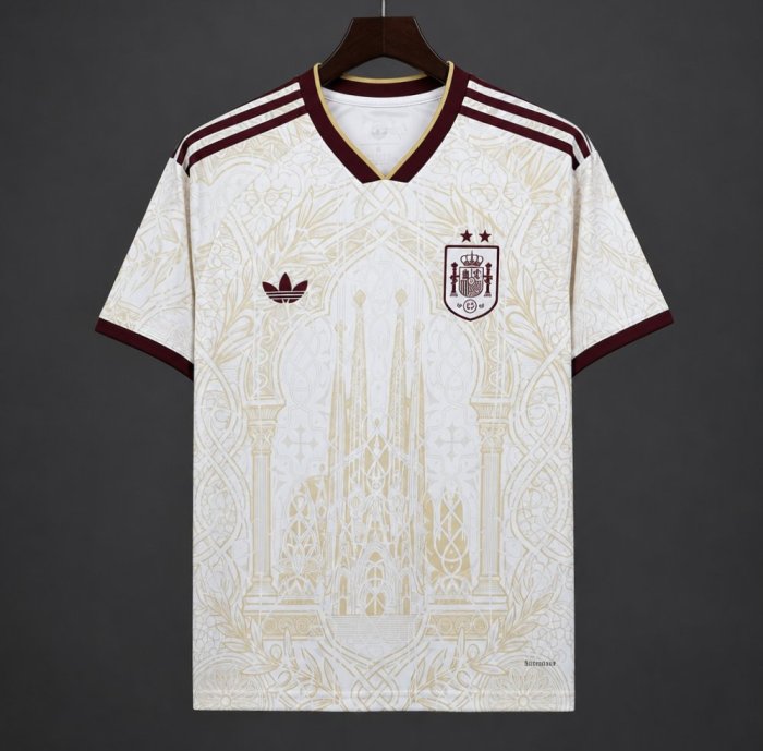 2026 Spain White Gold Literature Graphic Special Jersey