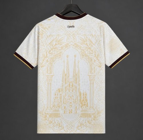2026 Spain White Gold Literature Graphic Special Jersey