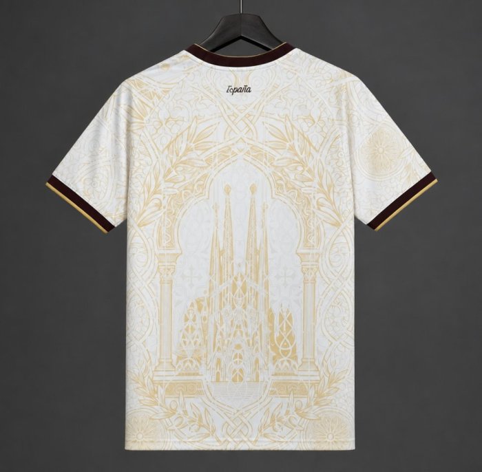 2026 Spain White Gold Literature Graphic Special Jersey