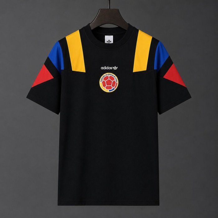 2026 Colombia Black EQT Tricolor Casual Retro T-Shirt