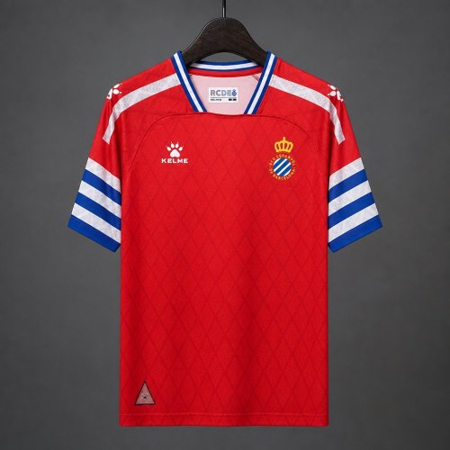 26/27 RCD Espanyol Red with Blue & White Stripe  Away Jersey