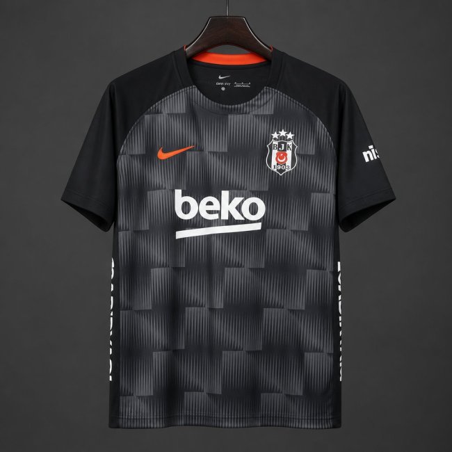 26/27 Beşiktaş JK Black with Grey Geometric Pattern Training Jersey