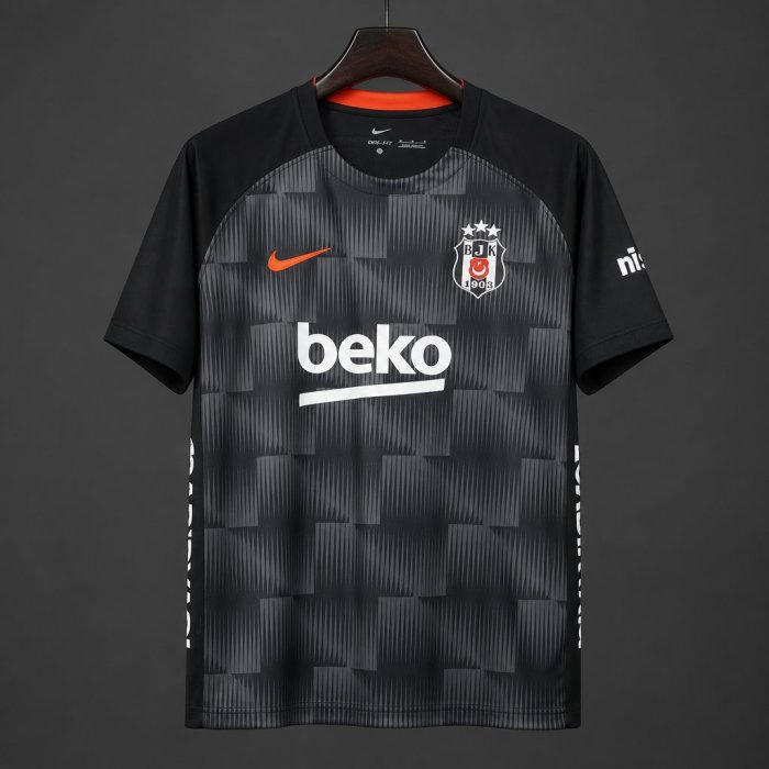 26/27 Beşiktaş JK Black with Grey Geometric Pattern Training Jersey