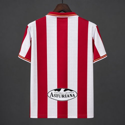 26/27 Sporting de Gijón Red & White Stripes Home Jersey