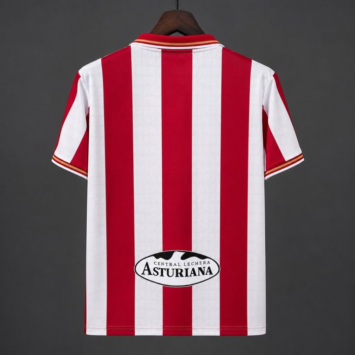 26/27 Sporting de Gijón Red & White Stripes Home Jersey