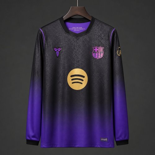 26/27 Barcelona x Kobe Bryant Black & Purple Gradient Long Sleeve Special Edition Jersey
