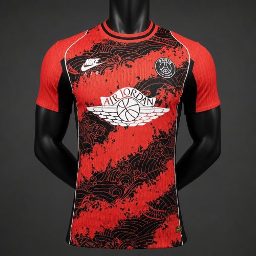 Player Version 26/27 PSG x Air Jordan Red & Black Wave Pattern Special Edition Jersey