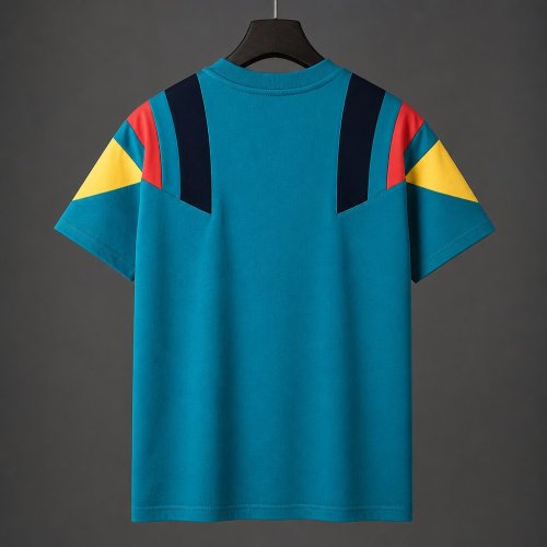 26/27 Germany  Adidas Originals Teal with Multicolor Block Casual Retro T-Shirt