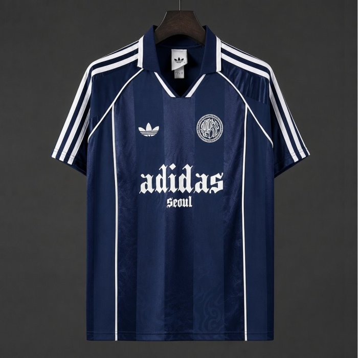 26/27  Adidas Originals Seoul Navy Blue Retro Football Jersey
