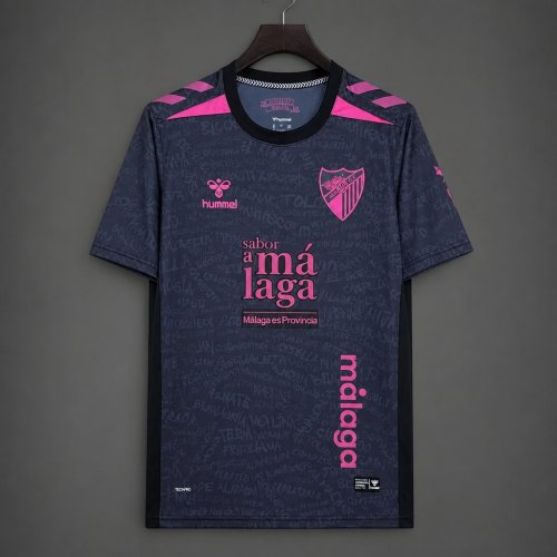 26/27 Málaga CF Dark Purple & Pink with Text Pattern Third Jersey