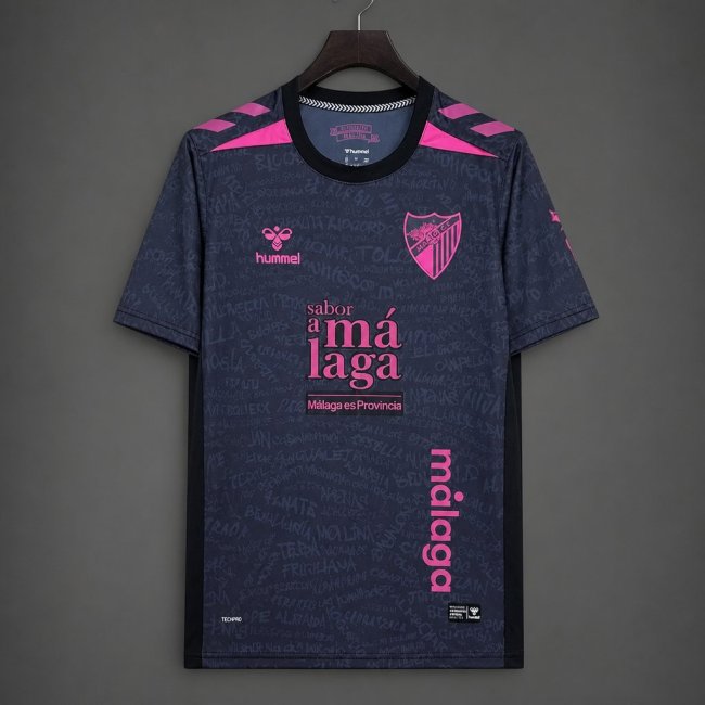 26/27 Málaga CF Dark Purple & Pink with Text Pattern Third Jersey