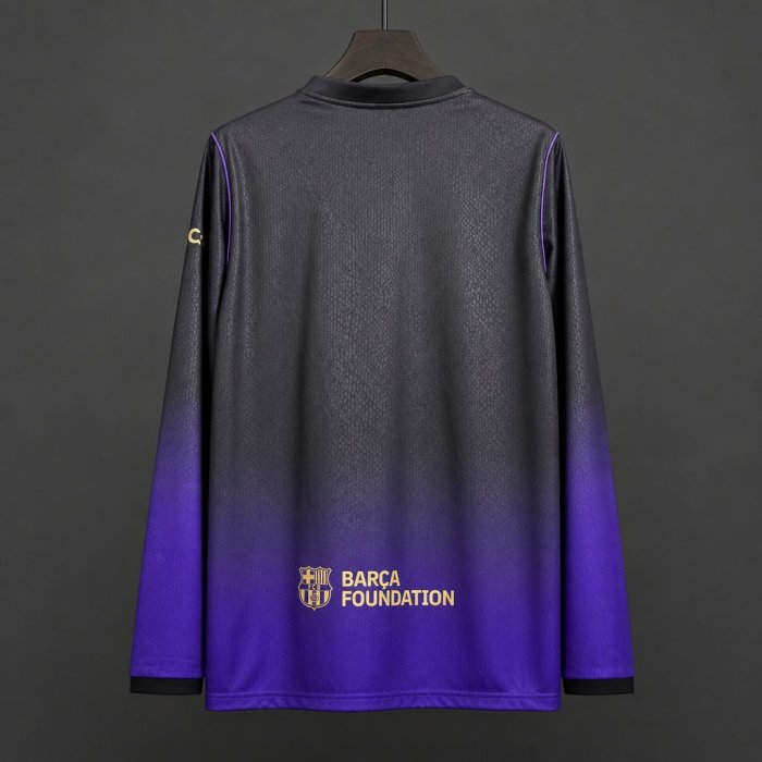 26/27 Barcelona x Kobe Bryant Black & Purple Gradient Long Sleeve Special Edition Jersey