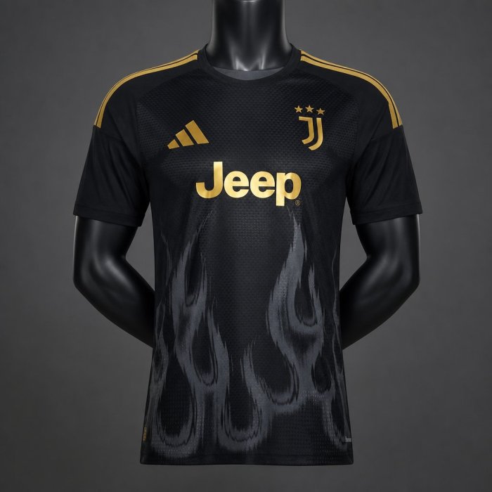 Player Version 26/27 Juventus Black & Gold with Flame Pattern Special Edition Jersey
