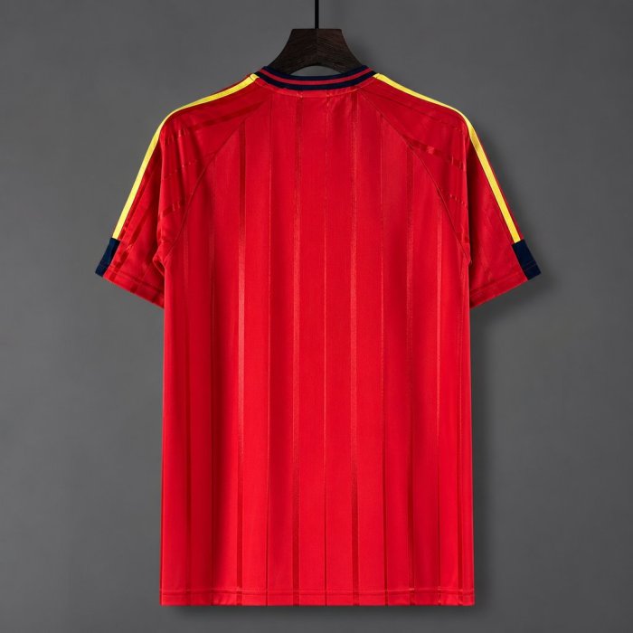 26/27 Adidas Originals  Red with Yellow Stripe Retro Football T-Shirt