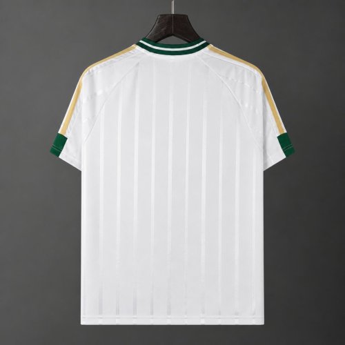 26/27 Adidas Originals  White with Green Stripe Retro Football T-Shirt