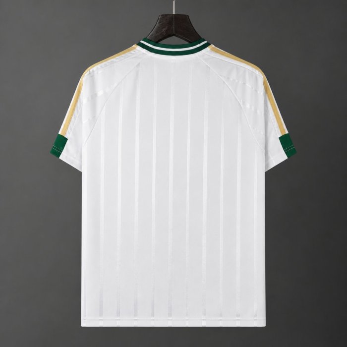 26/27 Adidas Originals  White with Green Stripe Retro Football T-Shirt