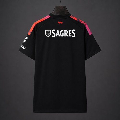 26/27 Benfica Black with Red & Pink Abstract Pattern Pre-Match Training Jersey
