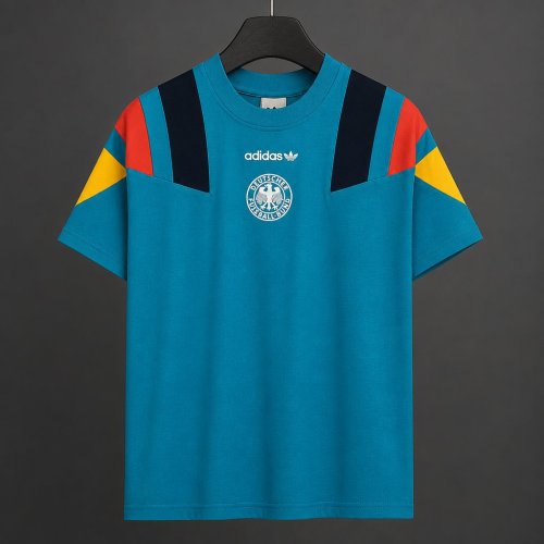 26/27 Germany  Adidas Originals Teal with Multicolor Block Casual Retro T-Shirt