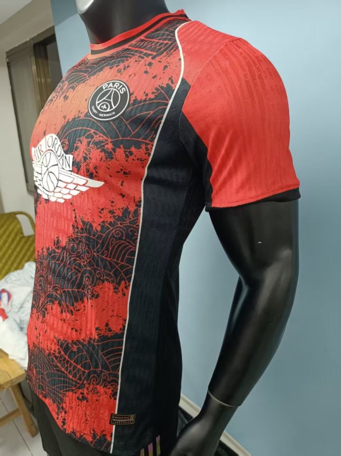 Player Version 26/27 PSG x Air Jordan Red & Black Wave Pattern Special Edition Jersey